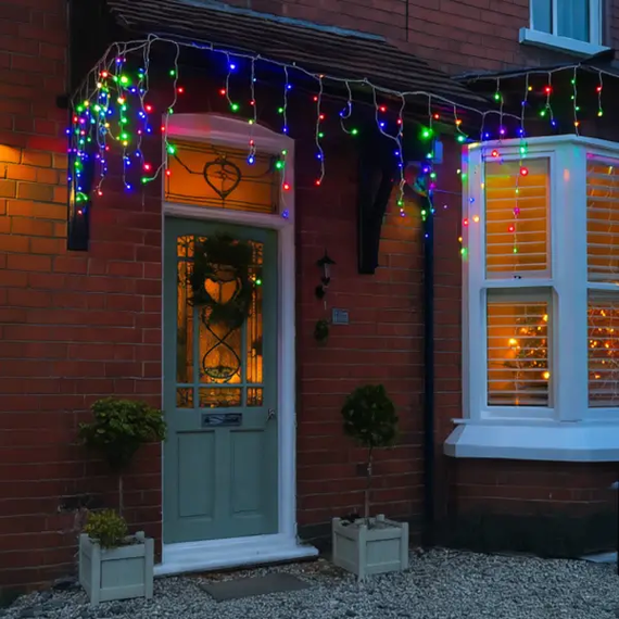 Вулична гірлянда Бахрома 12 м 200 LED білий провід Мультиколор 12MWML | Зображення 1