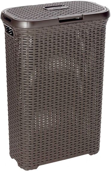 Корзина для белья пластиковая Curver Natural Style 40 л 00709 коричневая, прочная и удобная | Зображення 1