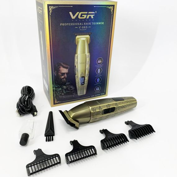 Машинка для стрижки аккумуляторная с насадками VGR, Профессиональная машинка для волос NX-75 | Зображення 8