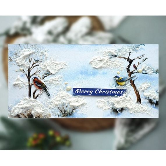 Набор для создания 2 шт поздравительных открыток на подставках "Зимний лес" FDGCK-049, 20 см х 10 см | Зображення 3