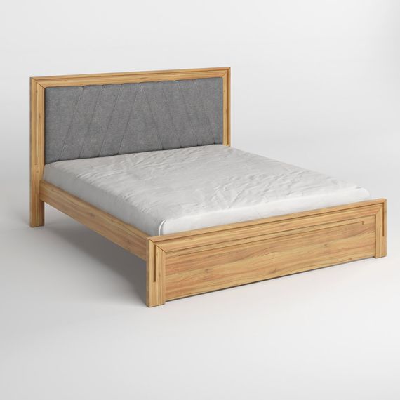 Односпальне дерев&#039;яне ліжко Mebigrand Торонто Т2 Горіх світлий/Аляска 93 (сірий) 80х190 см (MBG-10027) | Зображення 1