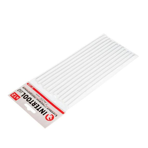 Комплект стрижнів клейових прозорих 7,4*200 мм, 12 од. INTERTOOL RT-1030 | Зображення 1