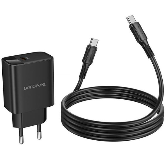 МЗП Borofone BA97A PD30W (1USB-C) + кабель Type-C to Type-C Black | Зображення 5
