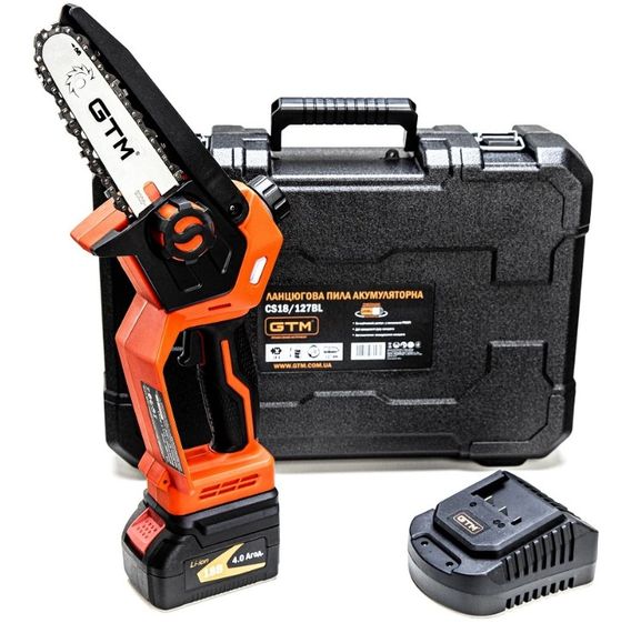 Акумуляторна ланцюгова пила GTM CS18/127BL + АКБ і ЗП (CS18/127BL KIT)