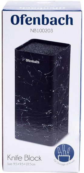 Підставка-колода Ofenbach Black Marble для кухонних ножів і ножиць 9х9х22см | Зображення 5