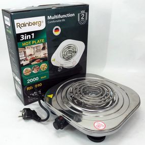 Електроплита Rainberg RB-010 спіральна, плита електрична настільна Рейнберг 1 конфорка (2000 Вт)