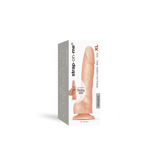 Реалистичный фаллоимитатор Strap-On-Me Sliding Skin Realistic Dildo Vanille XL, эффект подвижной кож sexstyle | Зображення 8