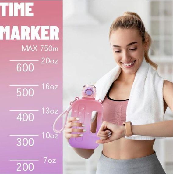 Спортивна пляшка SUMMER (750 мл) — Еко-пластик BPA-free, Рожевий градієнт | Зображення 6