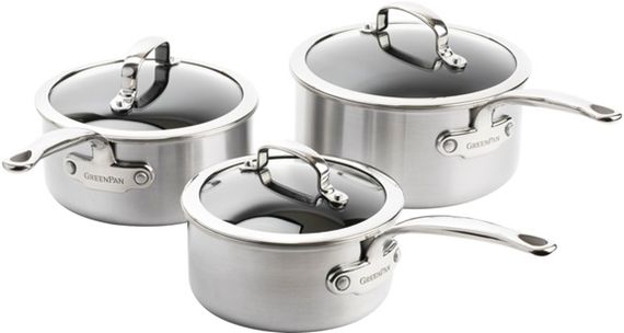 Набор ковшей с крышками GreenPan Premiere CC003822-001 6 предметов серебристый