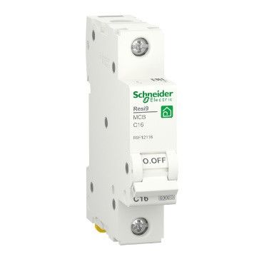 Автоматичний вимикач змінного струму Schneider RESI9 16А, 1P, крива, 6кА