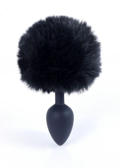 Анальна пробка - Bunny Tail Silicone Black Plug Black Sex Aura | Зображення 5