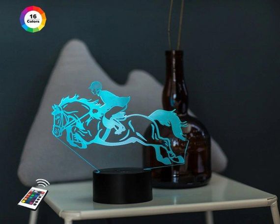 3D світильник нічник з пультом "Кінний спорт" 3DTOYSLAMP
