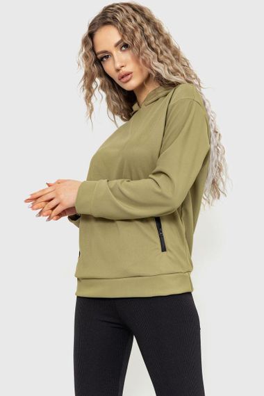 Худи женский с капюшоном  цвет оливковый 182R8030