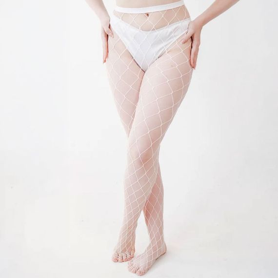 Колготки у велику сітку Babydoll 48 Білий 8006-5 | Зображення 1