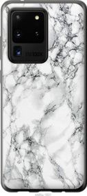 Чехол на Samsung Galaxy S20 Ultra Мрамор белый из пластика FCh_043222