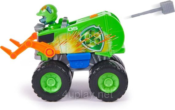 Paw Patrol Rescue Wheels Рятувальний сміттєвоз з водієм Роккі серії Мега колеса Щенячий патруль Оригінал | Зображення 3