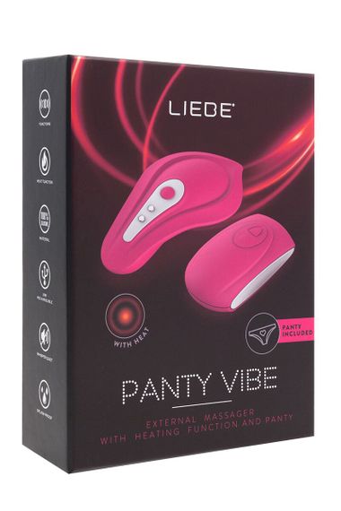 Вібратор у трусики Liebe Panty Vibe Recargable Cerise, нагрів до 39 °C, пульт, трусики S-M в комплекті | Зображення 4