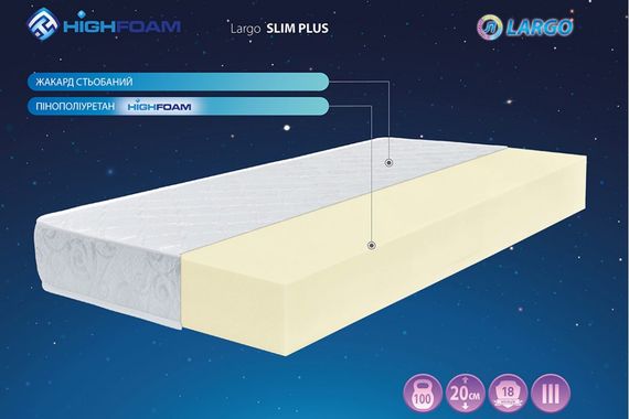 Матрац Highfoam Largo Slim Plus 70х190 см (EVR-5245) | Зображення 1