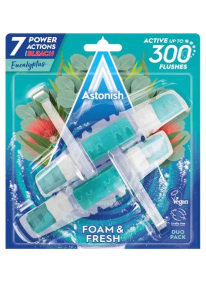 Блоки для чищення унітазів Astonish Foam & Fresh Евкаліпт 2х40 г