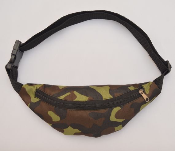 Сумка поясна бананка 4Profi Міні з принтом Камуфляж зелений з одним відділенням 20067 | Зображення 1