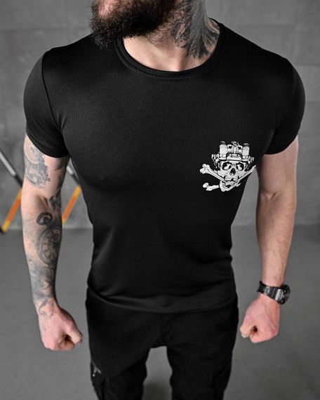 Тактична потоотводяча футболка SABUR skull black ВТ5128 | Зображення 1