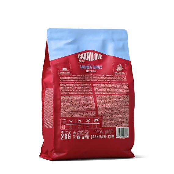 Сухий корм для кошенят з індичкою та лососем Carnilove Active Salmon & Turkey Kitten, 2 кг | Зображення 1
