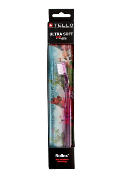 Дитяча зубна щітка Tello Junior 4480 Ultra Soft Black (від 5 до 10 років), рожева