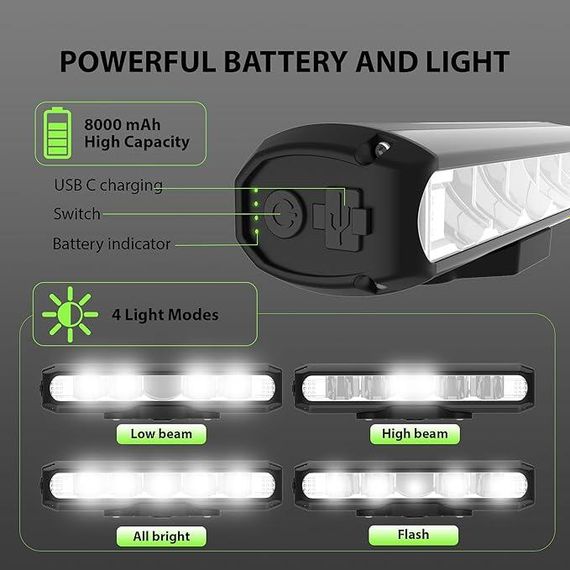Передня велосипедна фара Bicycle Headlight M269 яскраве перезаряджуване освітлення потужністю 2600 лм | Зображення 4
