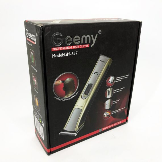 Машинка для стрижки Gemei GM-657 бездротова з комплектом насадок, Перукарські машинки | Зображення 2
