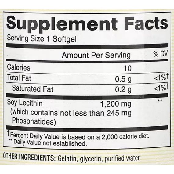 Лецитин Mason Natural Lecithin 1200 mg 100 Caps | Зображення 1