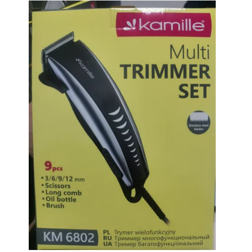 Машинка для стрижки 240W дротова чорний/сріблястий 6802 KAMILLE | Зображення 1