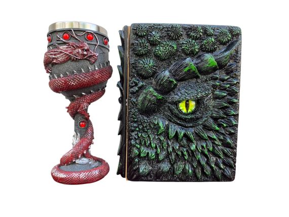Подарунковий набір Келих 3D Танкард Red і Блокнот 3D «Око Лісового Дракона»