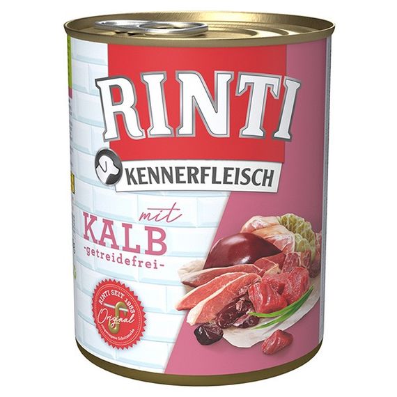 Вологий корм для собак з телятиною Rinti Kennerfleisch Mit Kalb, 800 гр