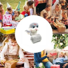 Плед-подушка іграшка 3в1 Змія 62см (плед 100*150см) Сіра