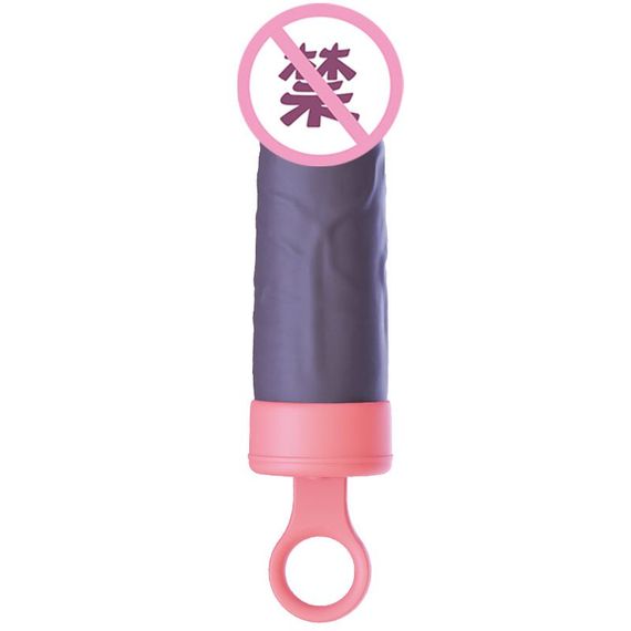 Вібратор CuteVibe Teddy Pink (Black Dildo), реалістичний вібратор під виглядом морозива | Зображення 2