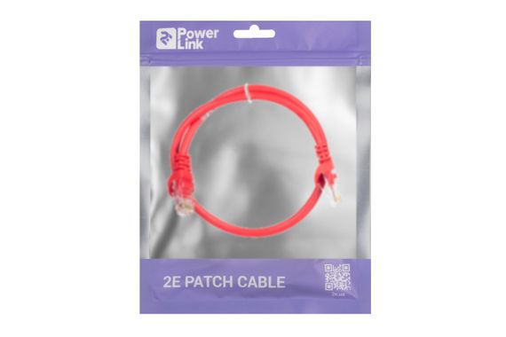 Патч-корд 2E Cat 5e,UTP,RJ45, 26AWG ,7/0.16 Cu, 1.50 m, PVC,Red (2E-PC5ECOP-150RD) | Зображення 2
