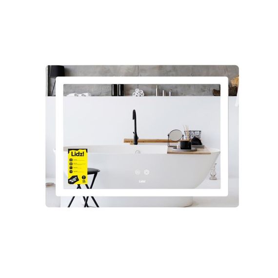 Зеркало Lidz Kubis (KU2) 700х500 с LED-подсветкой Touch, с антизапотеванием, с диммером, рег. яркости LD78LF90448486