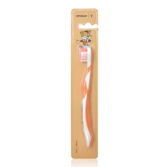 Дитяча зубна щітка Spokar 3434 T, Soft (м'яка), від 5 до 8 років, помаранчева