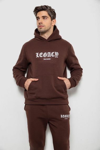 Спортивный костюм мужской на флисе, цвет шоколадный, 238R57046 | Зображення 1