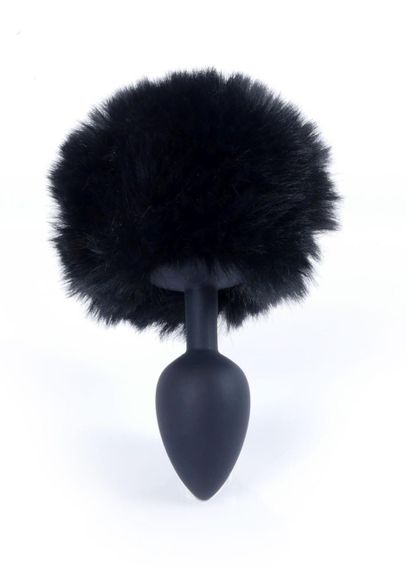 Анальна пробка - Bunny Tail Silicone Black Plug Black Sex Aura | Зображення 1