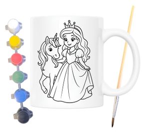 Набор для творчества кружка раскраска Принцесса и Единорог 330 мл белая (КР0128)