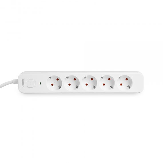 Мережевий подовжувач VIDEX ONCORD з/з 5п 3м (3x1.5мм) з кнопкою White | Зображення 3