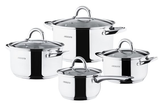 Набор посуды Ardesto Gemini Gourmet Andria, 8 пред.,  нержавеющая сталь (AR1908PS)