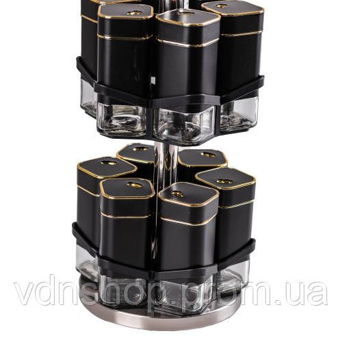 Набір для спецій карусель на підставці 12 баночок по 120 мл HP531T1026HJ | Зображення 3