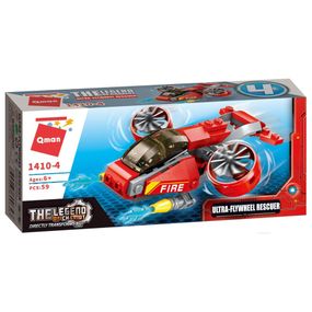 Конструктор Qman 1410-1-8 Пожарная техника, 79 дет Ultra-Flywheel Rescuer