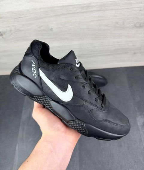Демісезонні шкіряні кросівки Nike колір чорний | Зображення 4