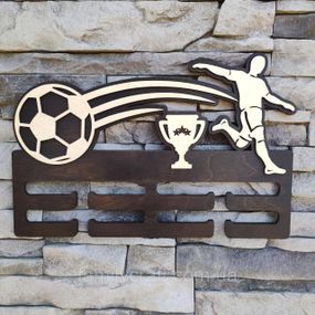 Медальниця  Дерев'яний тримач для медалей Органайзер для нагород футбол