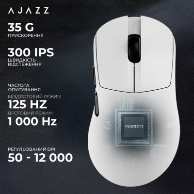 Мышка Ajazz AJ179 V2 MAX Wireless/Bluetooth/USB White (AJ179-V2-MAX-W) | Зображення 4