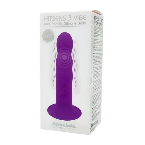 Дилдо с вибрацией Adrien Lastic Hitsens 3 Purple, отлично для страпона, диаметр 4см, длина 18,2см Sex Aura | Зображення 1