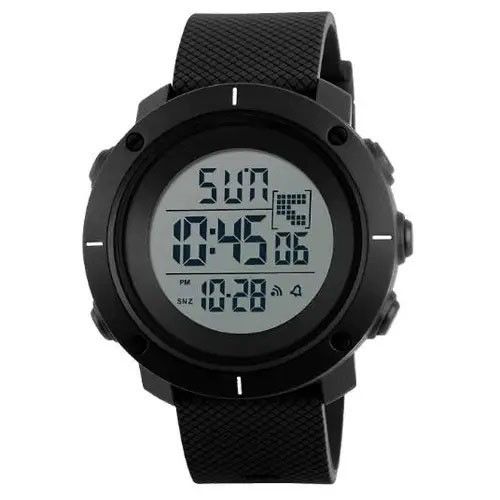 Годинник наручний чоловічий SKMEI 1213BK BLACK BIG SIZE, годинник тактичний протиударний. CS-230 Колір: чорний | Зображення 1